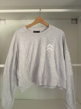 Barry’s Light Gray Cropped Crewneck Sweatshirt - San Diego (S/M)